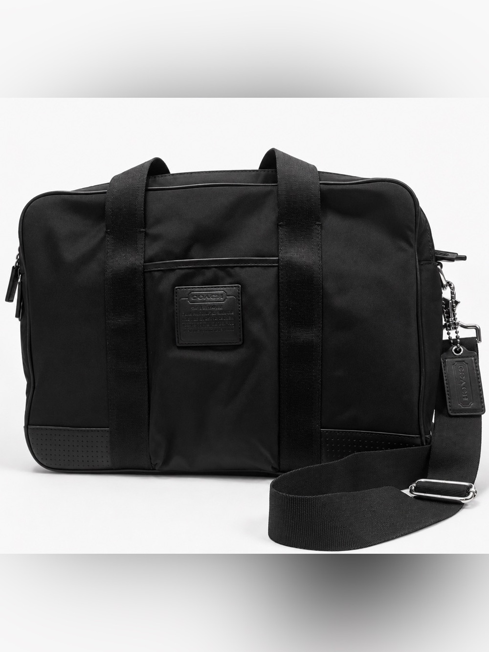 Coach Black Nylon Laptop Bag with Adjustable Strap